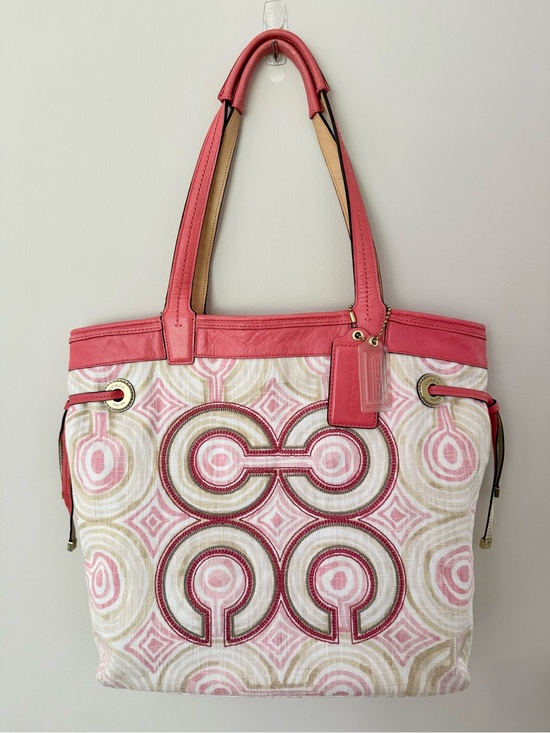 Coach Handbags - Coach Audrey Signature Op Art Leigh Tote Bag